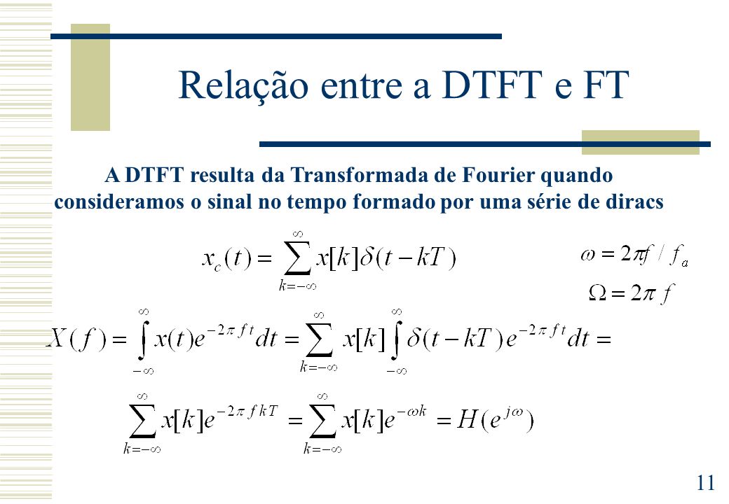 Relação entre a DTFT e FT