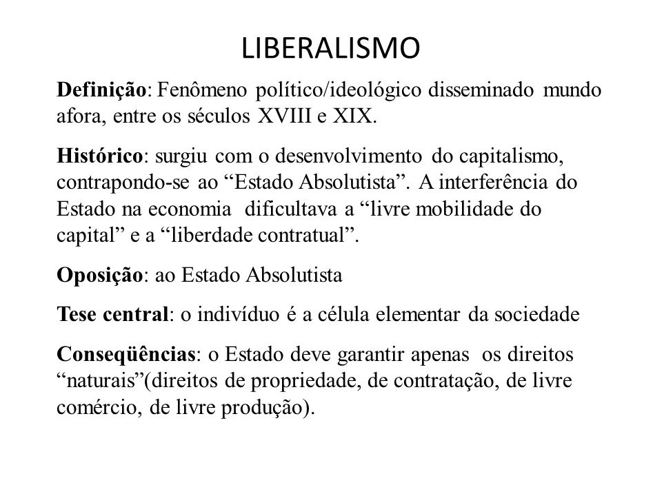 O que o liberalismo tem haver com capitalismo?