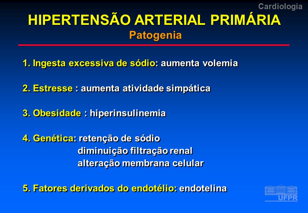 HIPERTENSÃO ARTERIAL PRIMÁRIA Patogenia