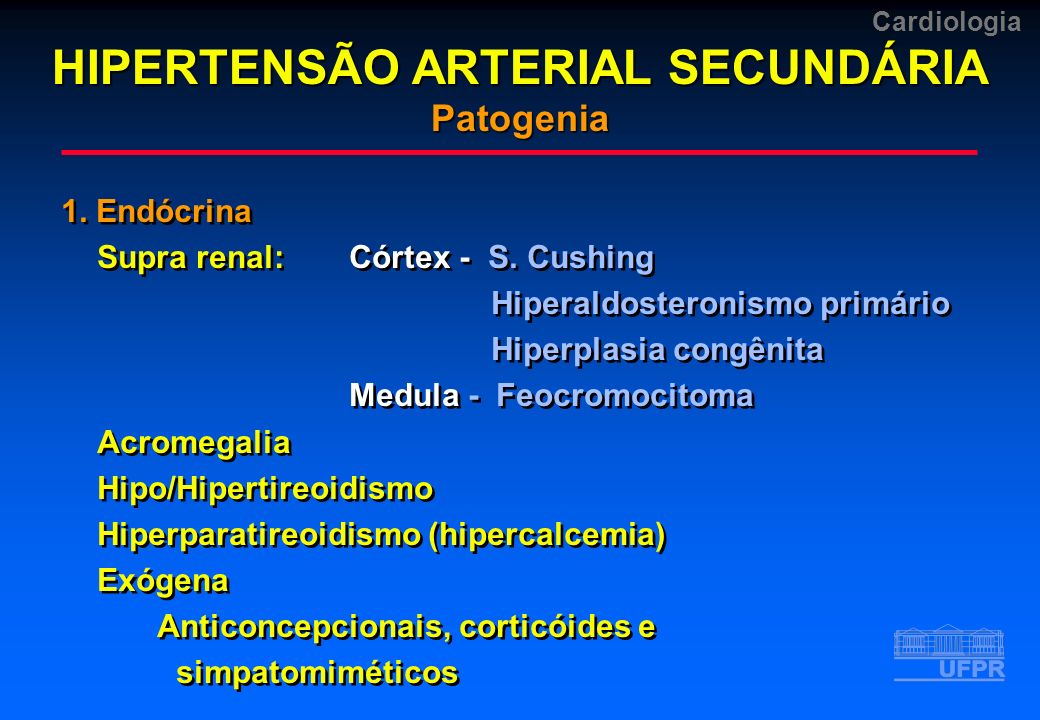 HIPERTENSÃO ARTERIAL SECUNDÁRIA Patogenia