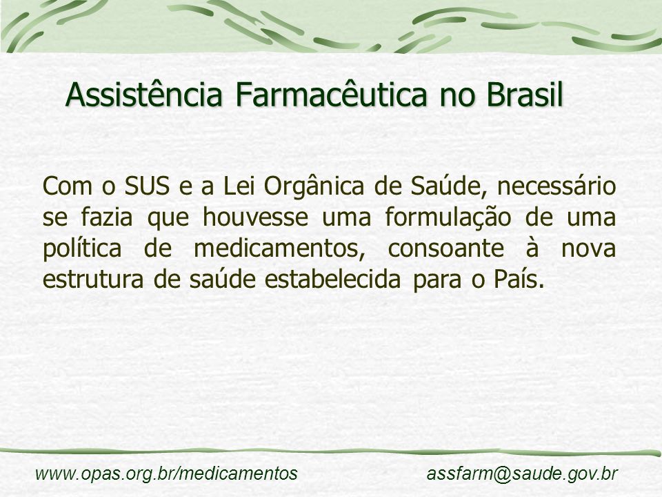 Assistência Farmacêutica no Brasil