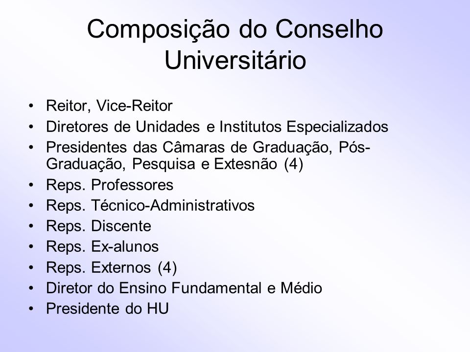 Composição do Conselho Universitário