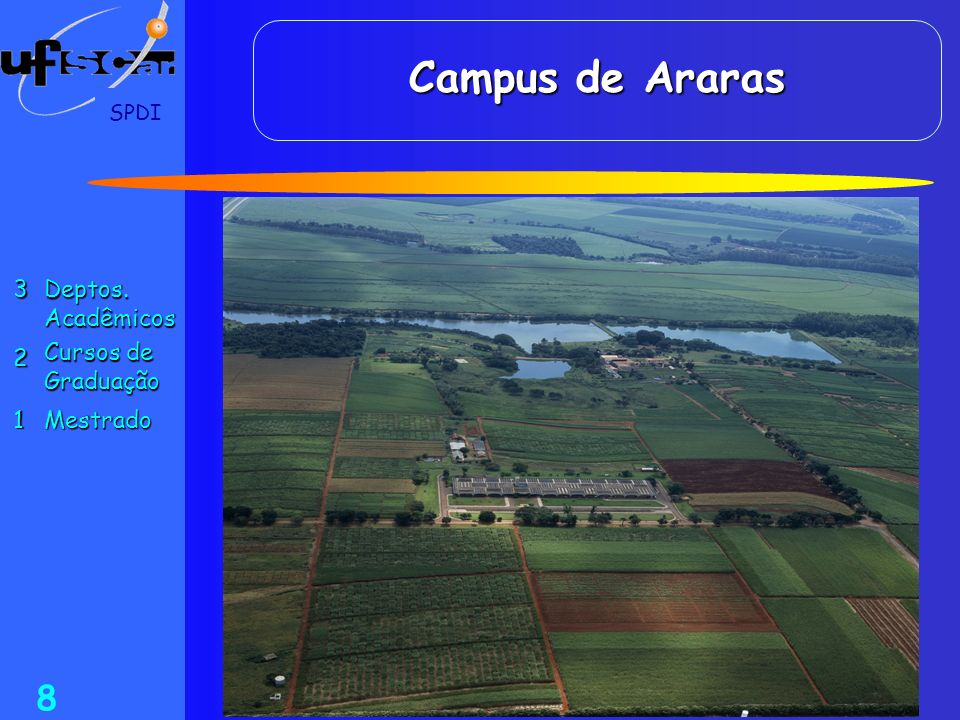 Campus de Araras 3 2 Deptos. Acadêmicos Cursos de Graduação 1 Mestrado