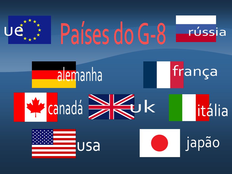 Países do G-8 ue rússia frança alemanha canadá uk itália japão usa