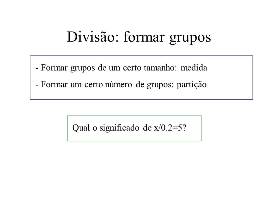 Divisão: formar grupos