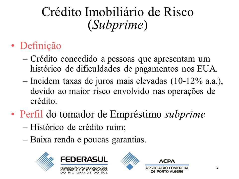 Crédito Imobiliário de Risco (Subprime)