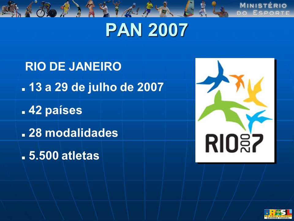 PAN 2007 RIO DE JANEIRO 13 a 29 de julho de países