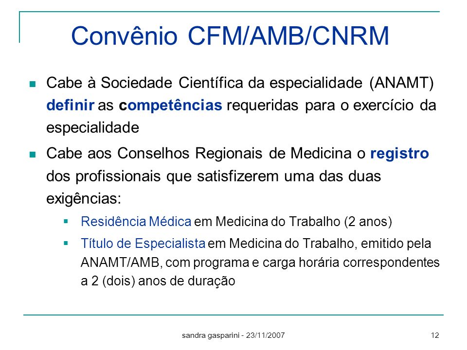 Convênio CFM/AMB/CNRM