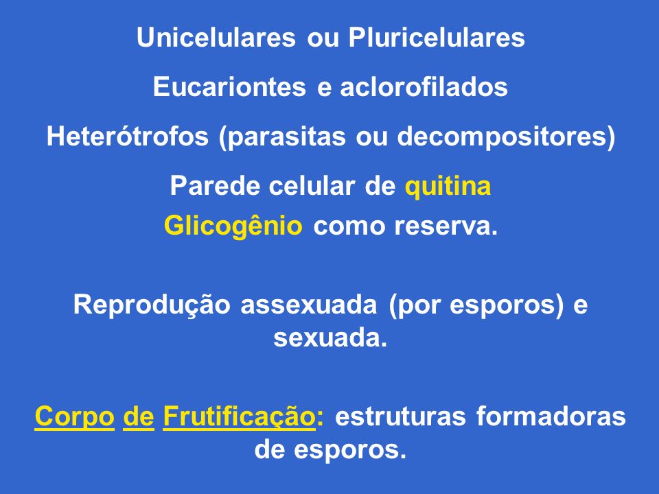 Unicelulares ou Pluricelulares Eucariontes e aclorofilados
