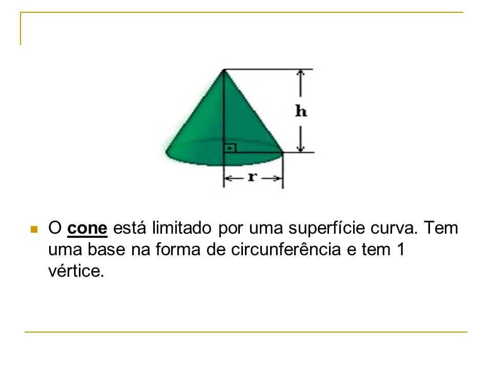O cone está limitado por uma superfície curva