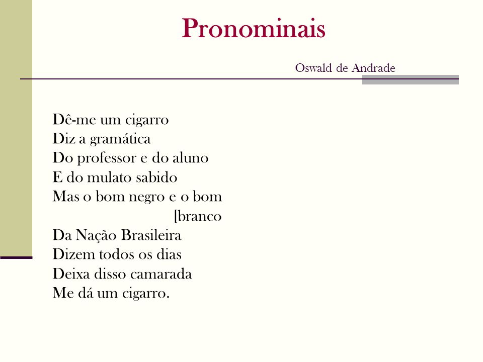 Pronominais Oswald de Andrade