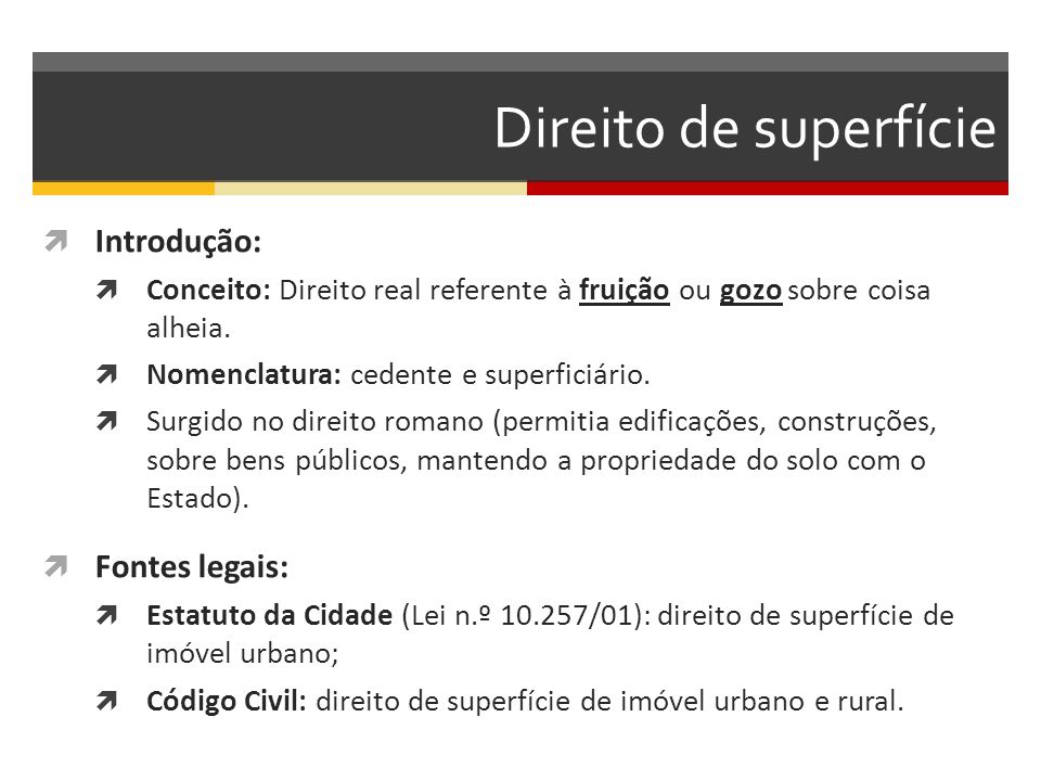 O Que é Direito Real De Superficie