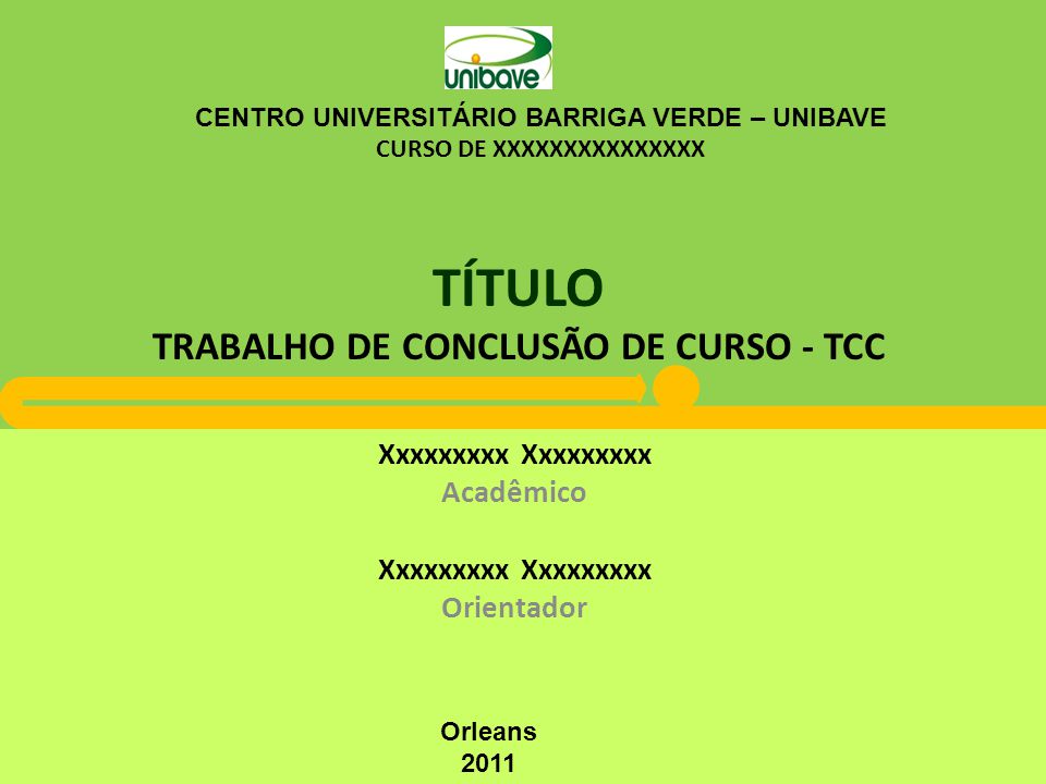 TÍTULO TRABALHO DE CONCLUSÃO DE CURSO - TCC