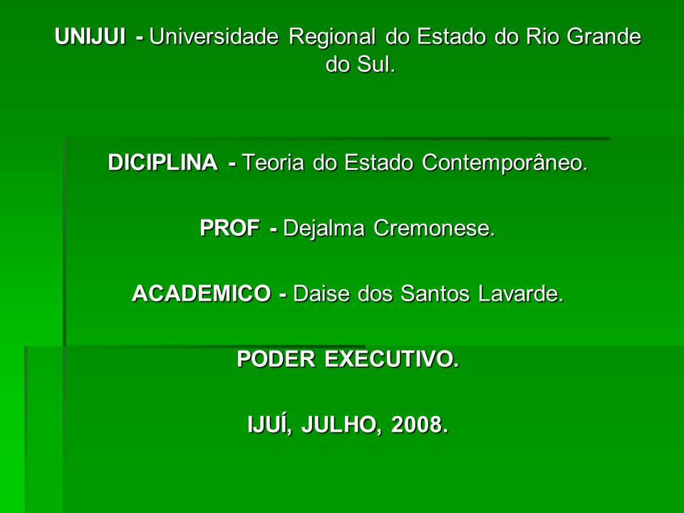 UNIJUI - Universidade Regional do Estado do Rio Grande do Sul