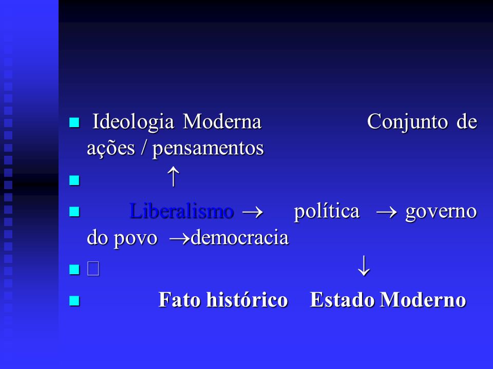 Ideologia Moderna Conjunto de ações / pensamentos