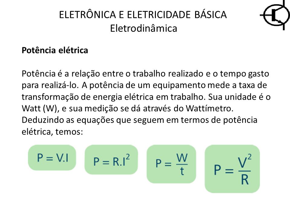 Eletrodinamica potencia eletrica