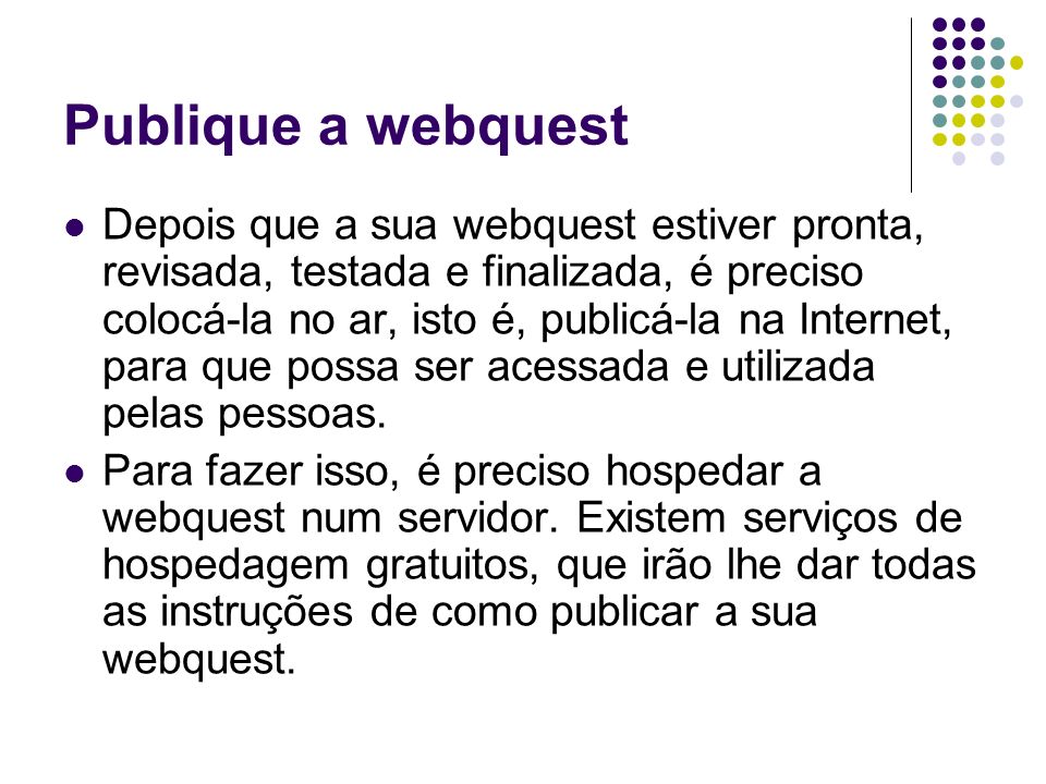 Publique a webquest