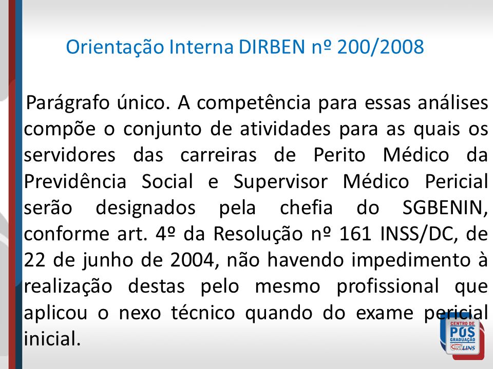 Orientação Interna DIRBEN nº 200/2008