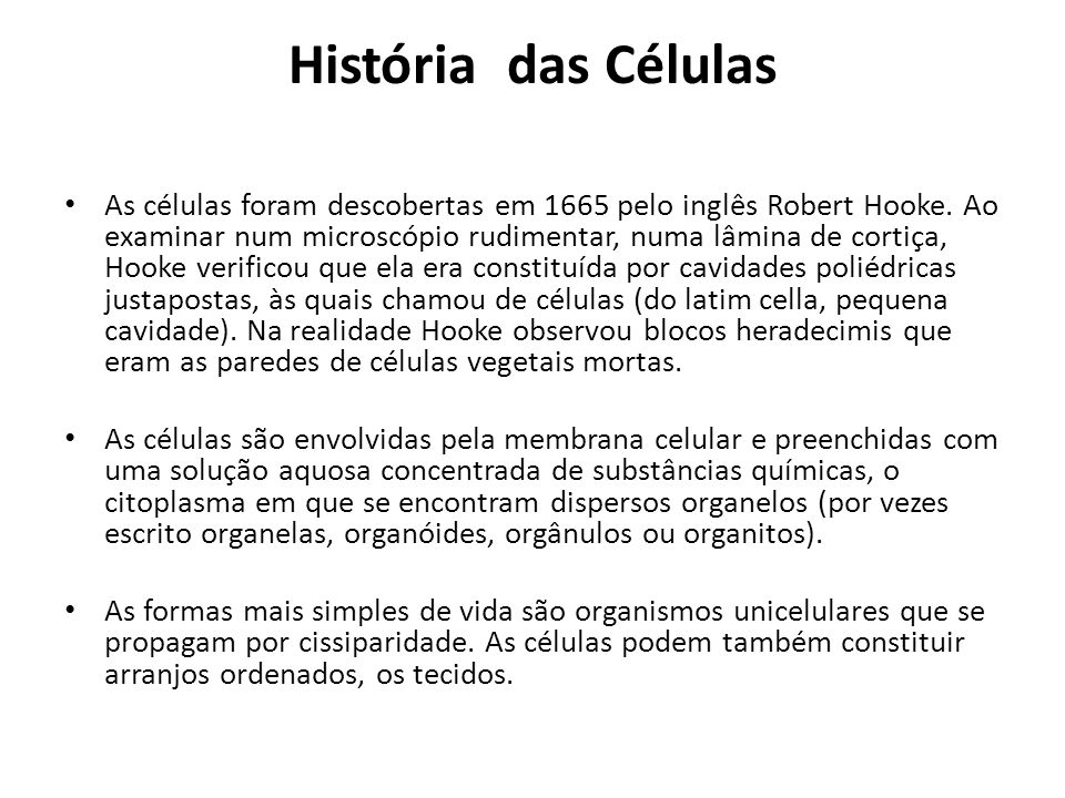 História das Células