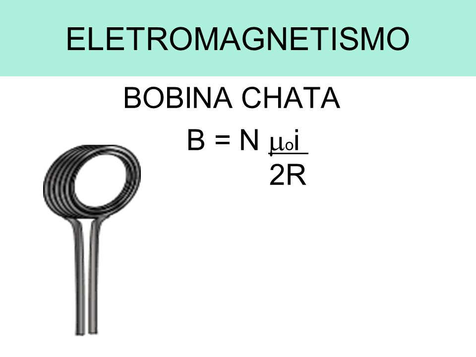 ELETROMAGNETISMO BOBINA CHATA B = N oi 2R