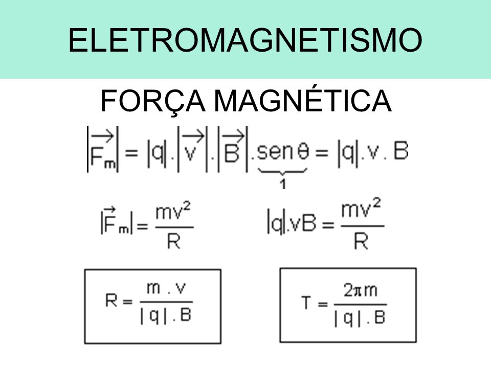 ELETROMAGNETISMO FORÇA MAGNÉTICA