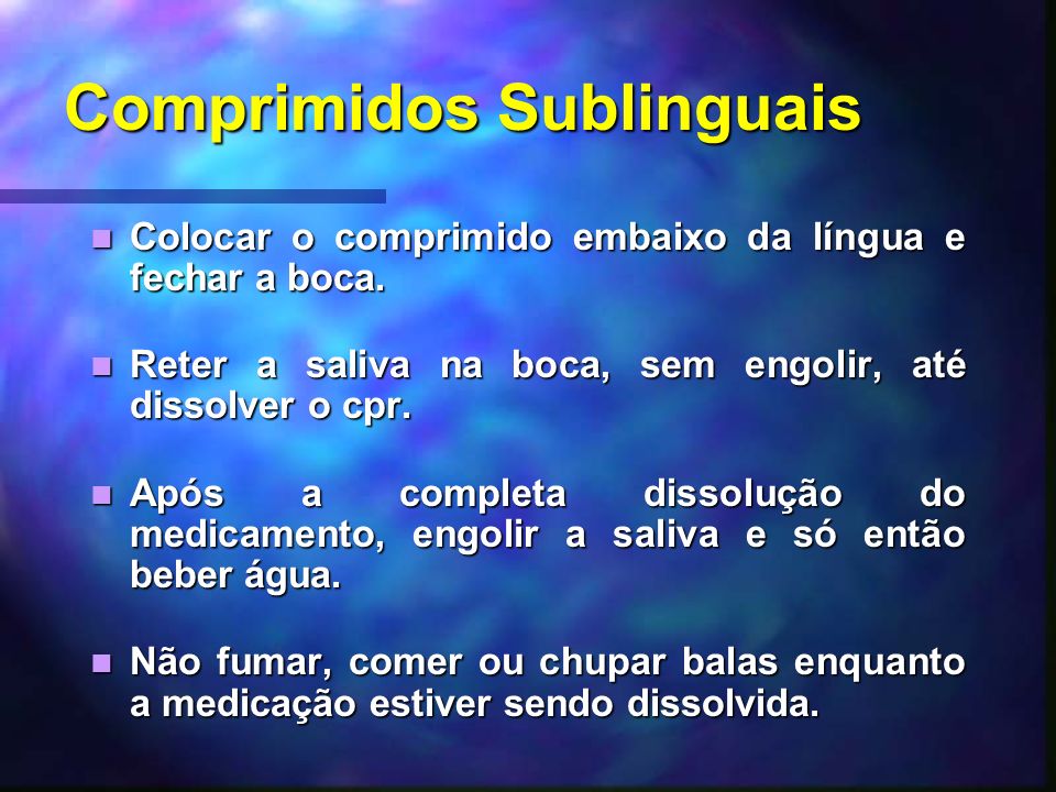 Comprimidos Sublinguais