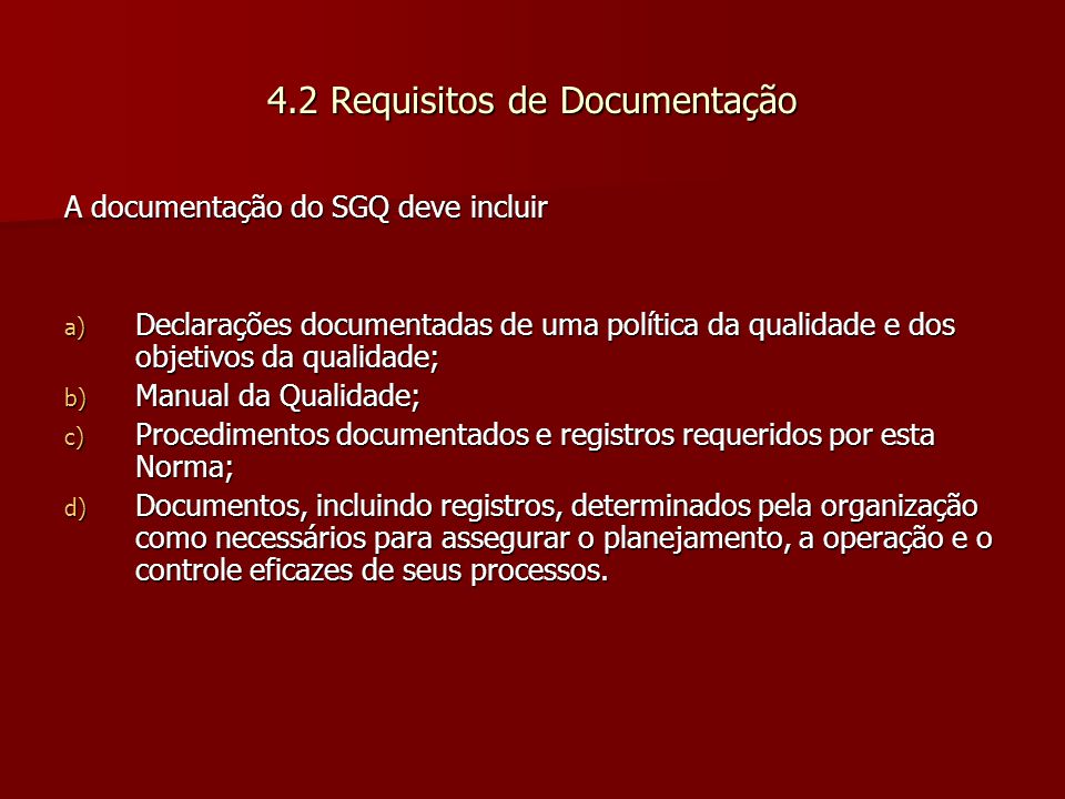 4.2 Requisitos de Documentação