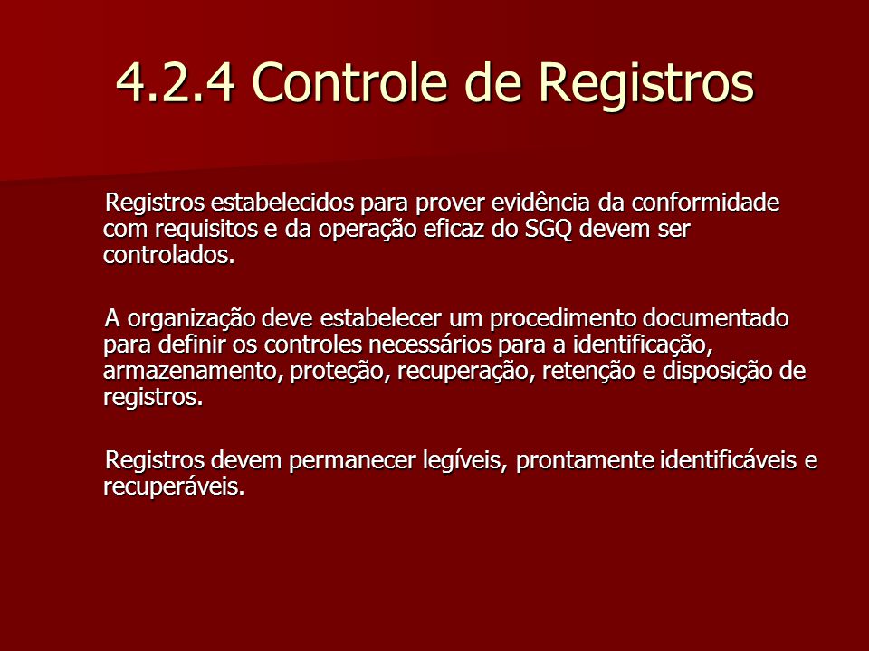4.2.4 Controle de Registros
