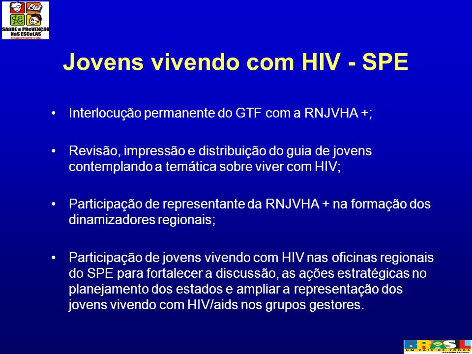 Jovens vivendo com HIV - SPE