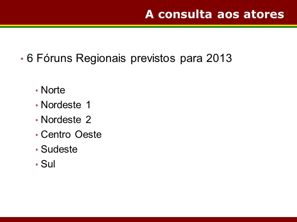 6 Fóruns Regionais previstos para 2013