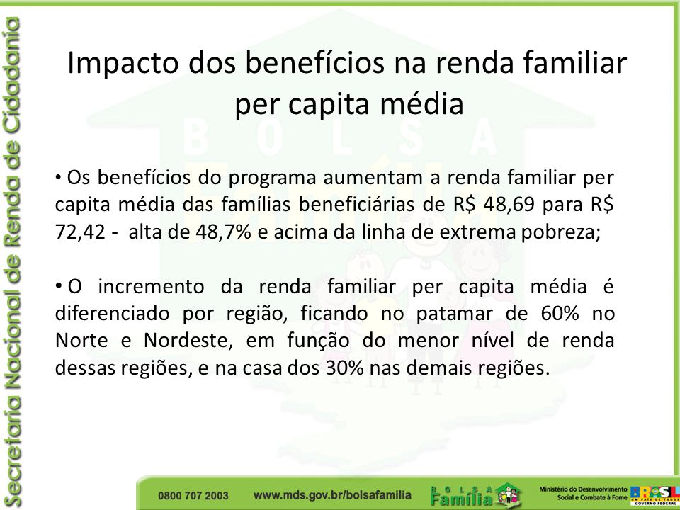 Impacto dos benefícios na renda familiar
