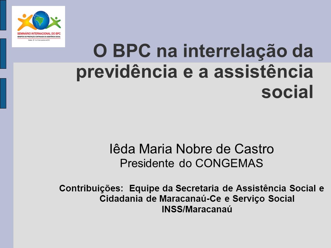 O BPC na interrelação da previdência e a assistência social
