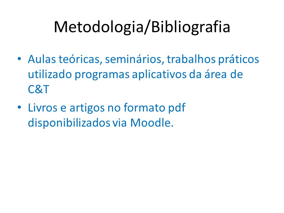 Metodologia/Bibliografia