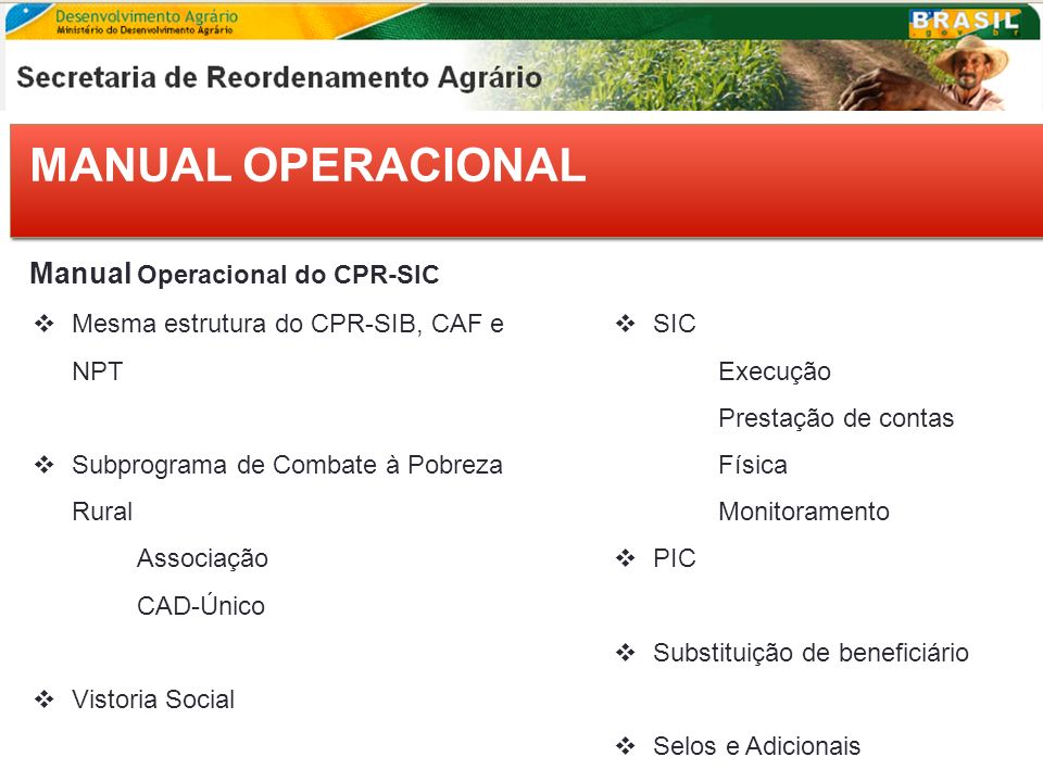 MANUAL OPERACIONAL Manual Operacional do CPR-SIC