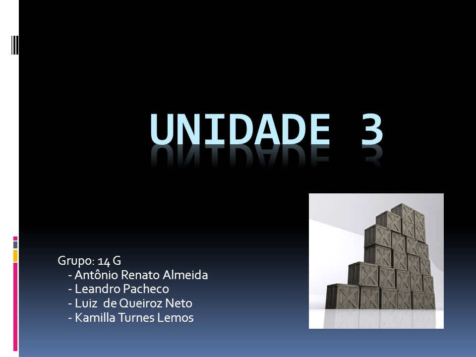 UNIDADE 3 Grupo: 14 G - Antônio Renato Almeida - Leandro Pacheco