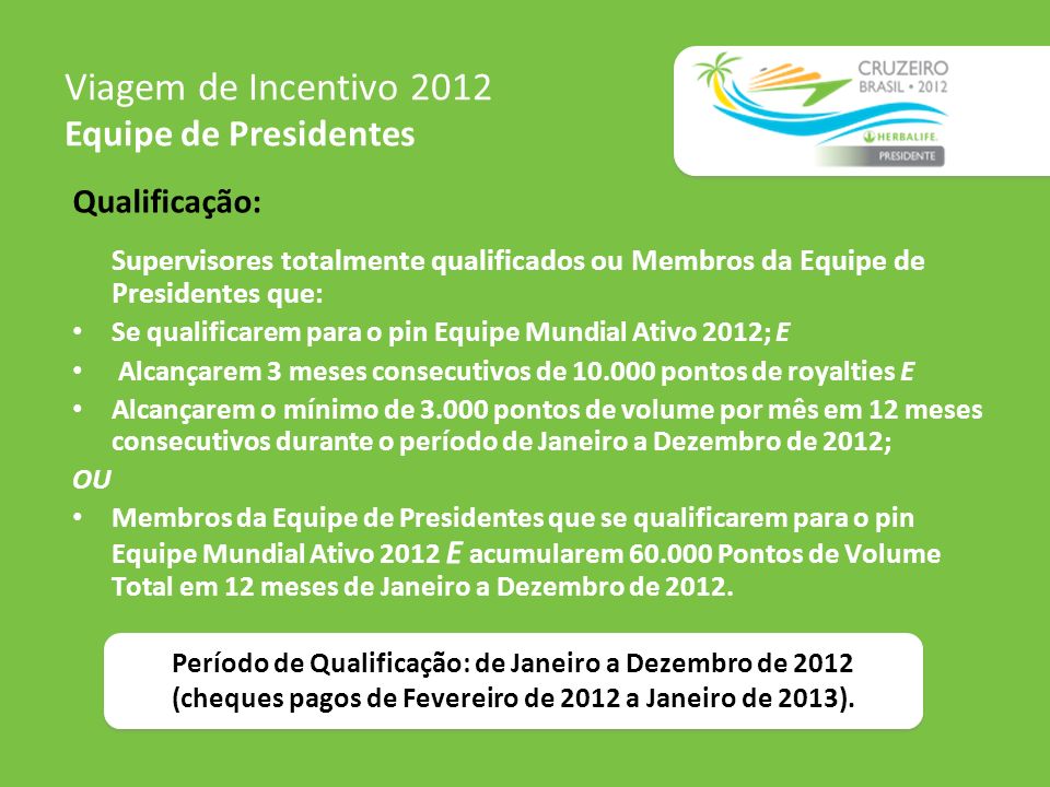 Viagem de Incentivo 2012 Equipe de Presidentes