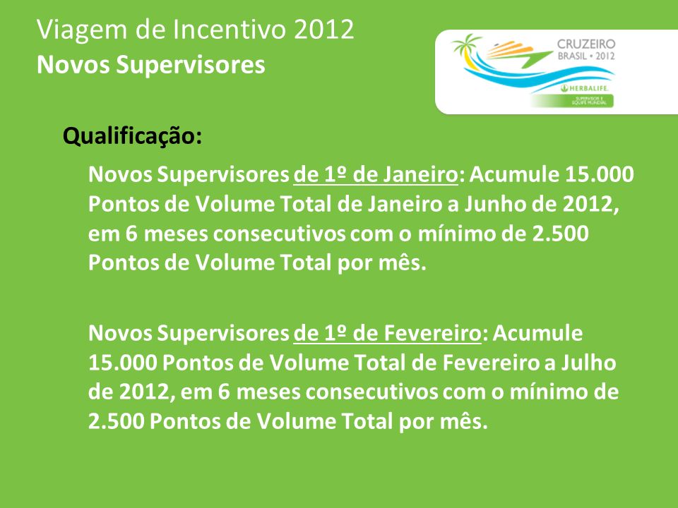 Viagem de Incentivo 2012 Novos Supervisores