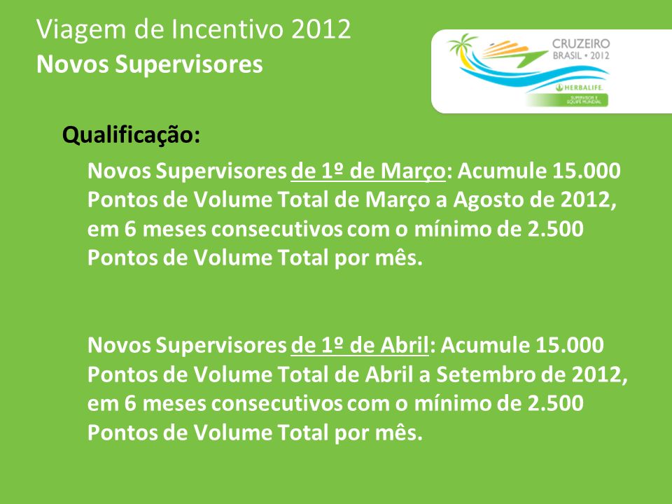 Viagem de Incentivo 2012 Novos Supervisores