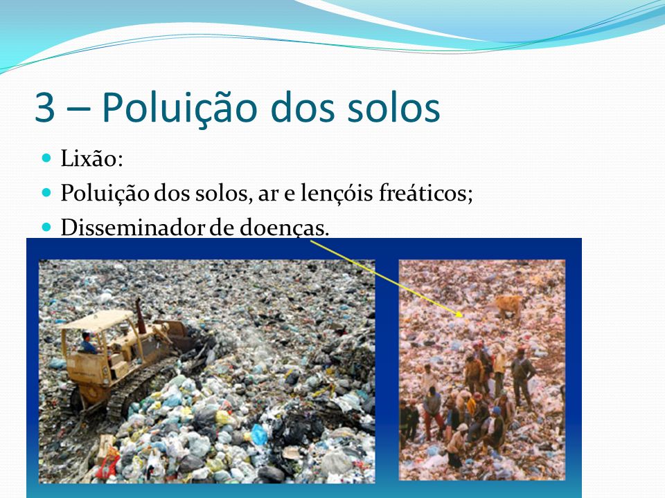 3 – Poluição dos solos Lixão: