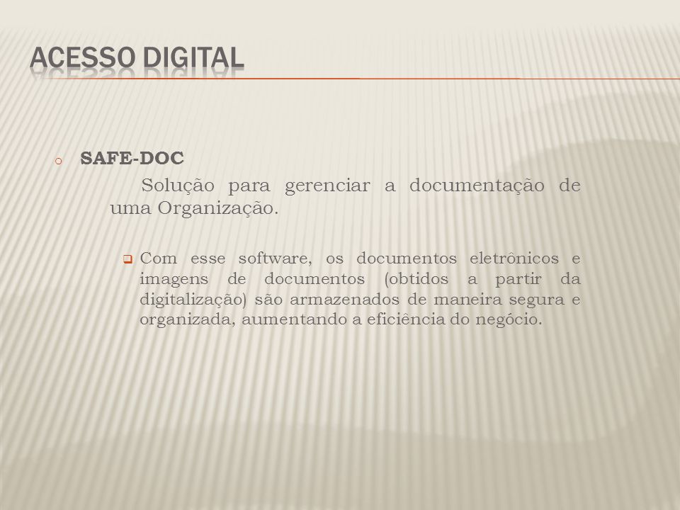 ACESSO DIGITAL SAFE-DOC