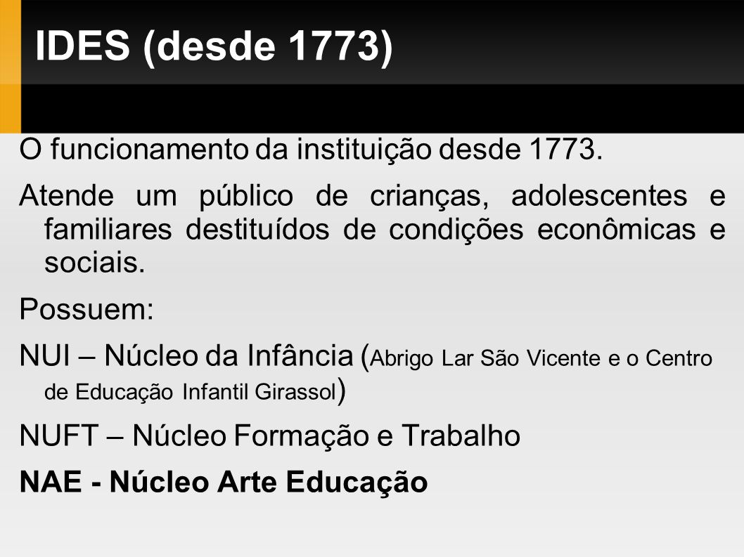 IDES (desde 1773)