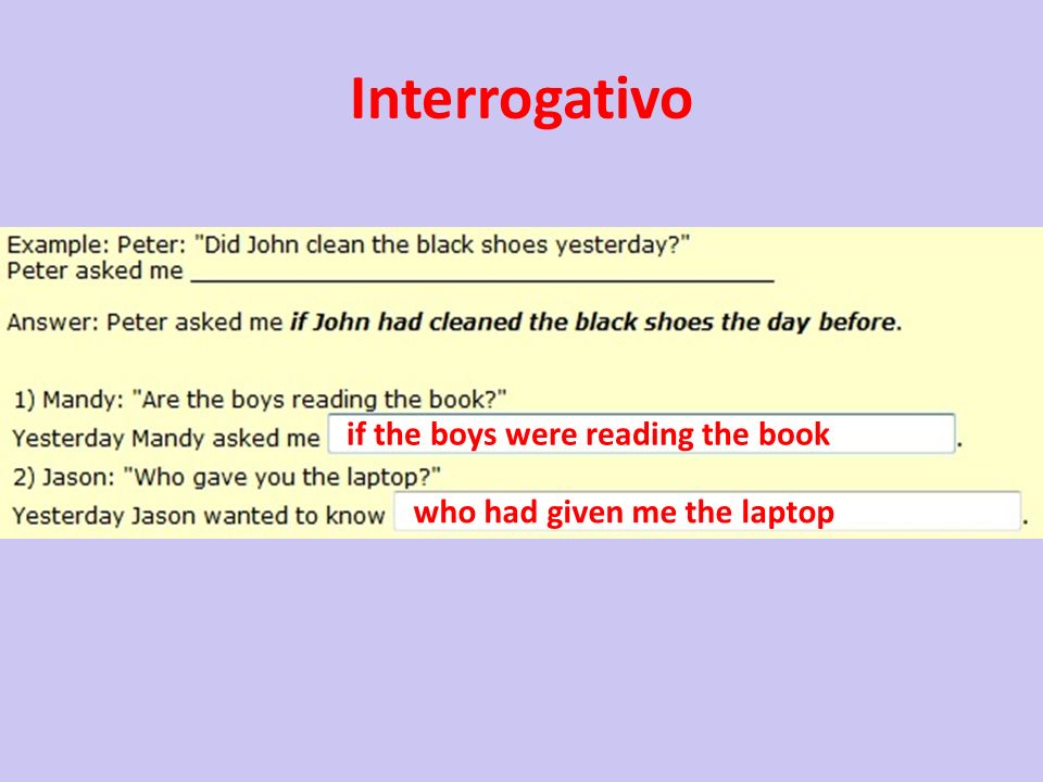 Interrogativo if the boys were reading the book