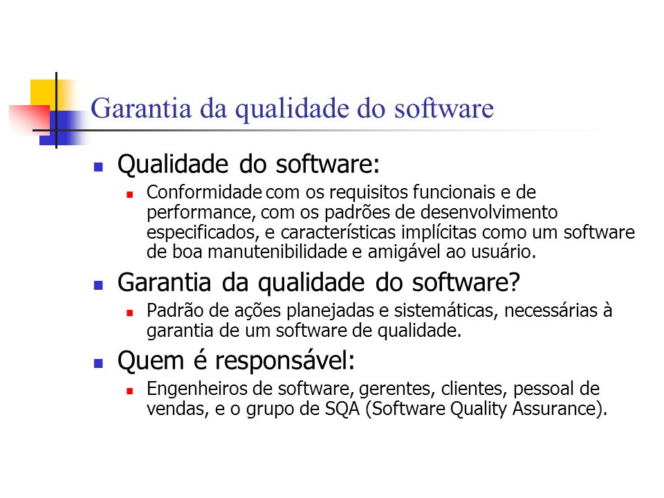 Garantia da qualidade do software