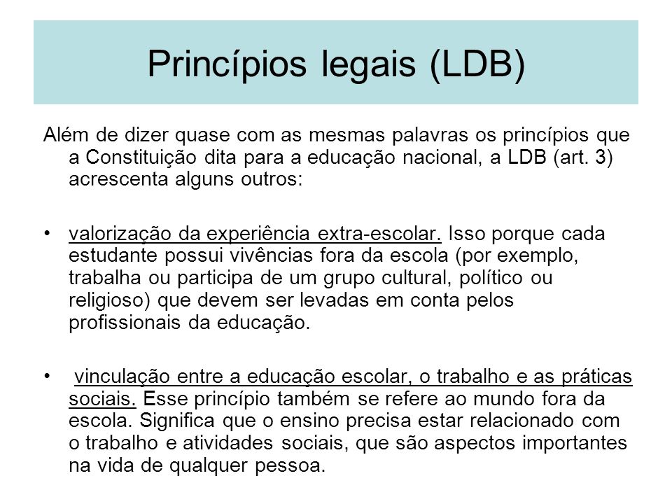 Princípios legais (LDB)