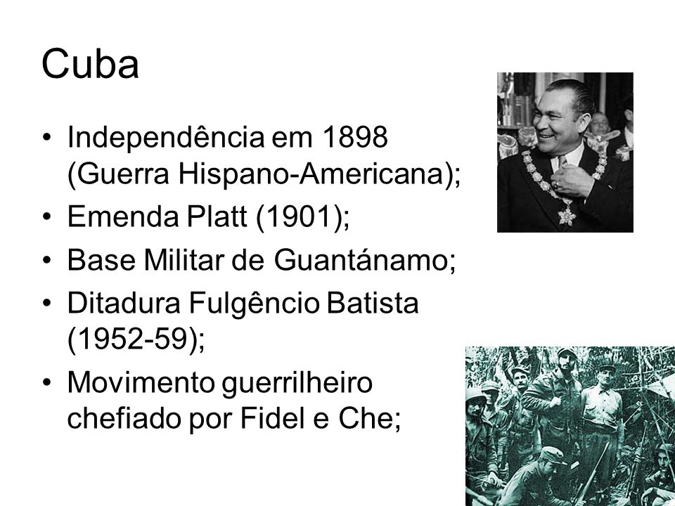 Cuba Independência em 1898 (Guerra Hispano-Americana);