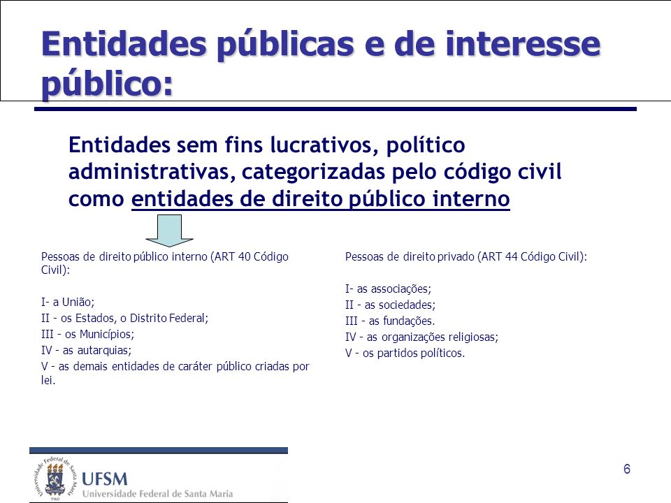 Entidades públicas e de interesse público: