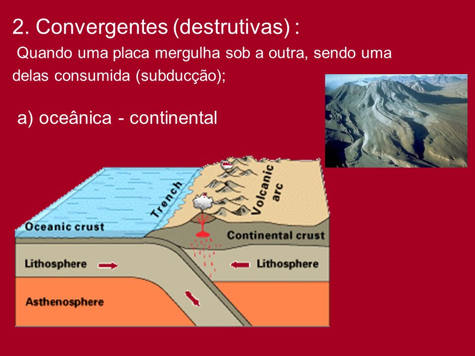 2. Convergentes (destrutivas) :