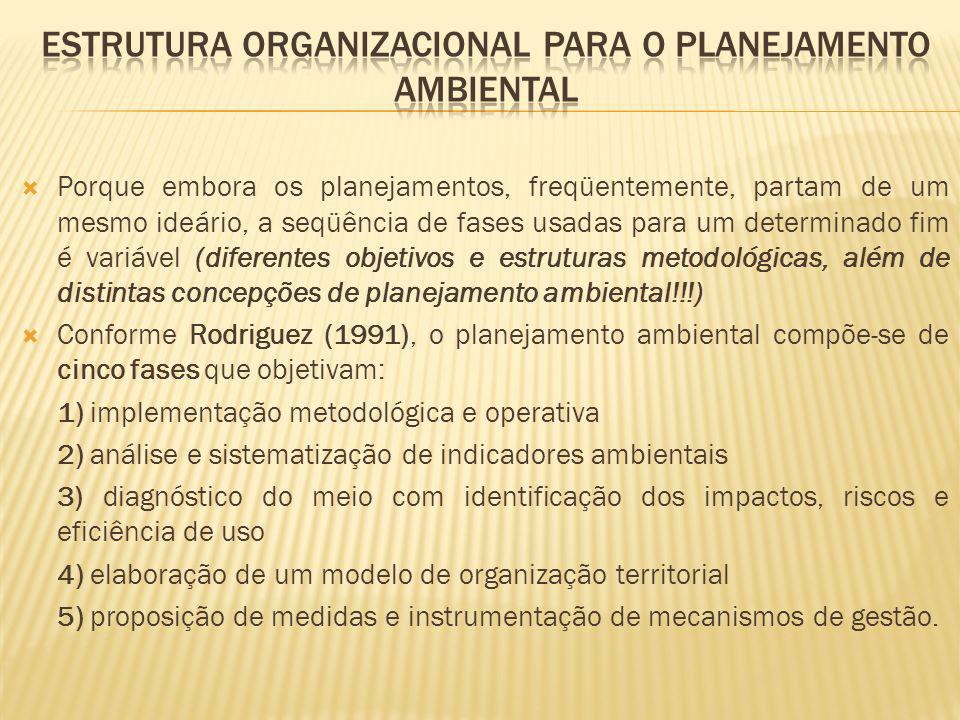 Estrutura organizacional para o planejamento ambiental