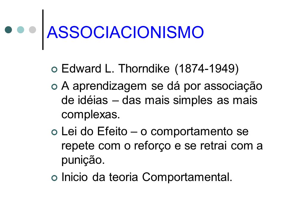 ASSOCIACIONISMO Edward L. Thorndike ( )