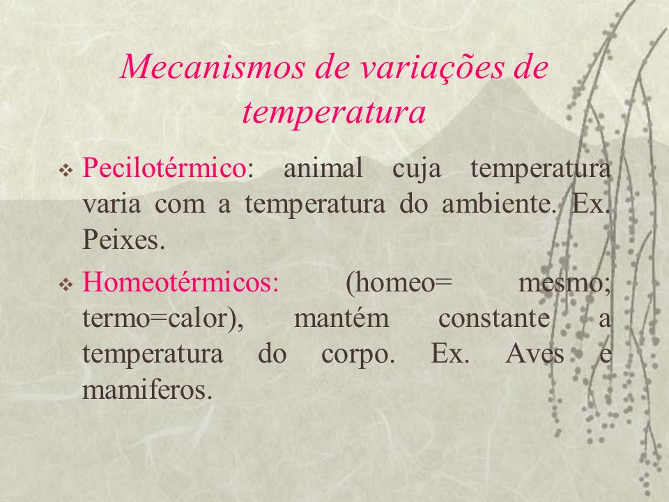 Mecanismos de variações de temperatura